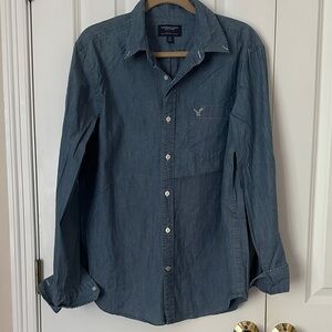 American Eagle Outfitters Men's Casual Blue Shirt
